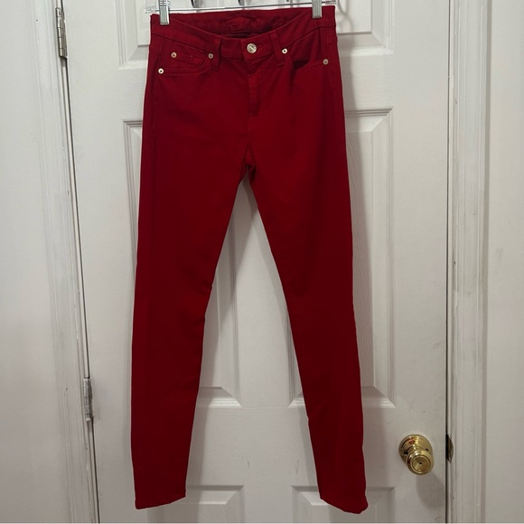 7 For All Mankind Red Skinny Jeans - Picture 1 of 5